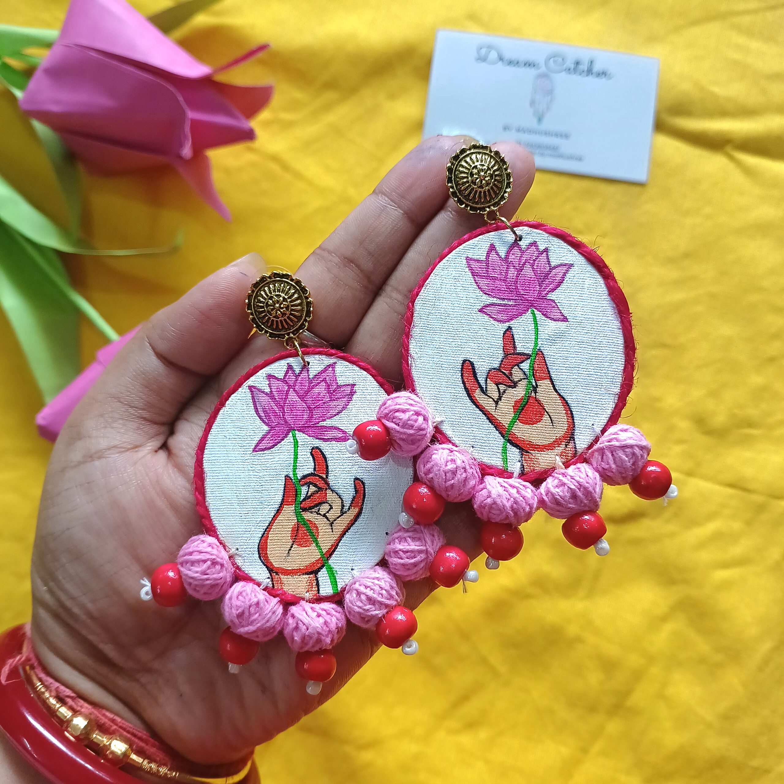 Bakul hand painted earrings - Image 3