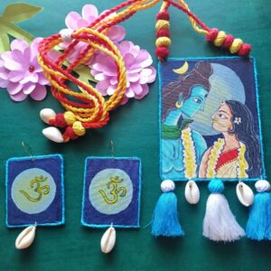 Shiv Parwati hand painted jewelry set