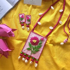 Floral Bloom Hand Embroidery Jewelry Set