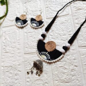Handmade Black & White Tribal Jewelry Set ✨